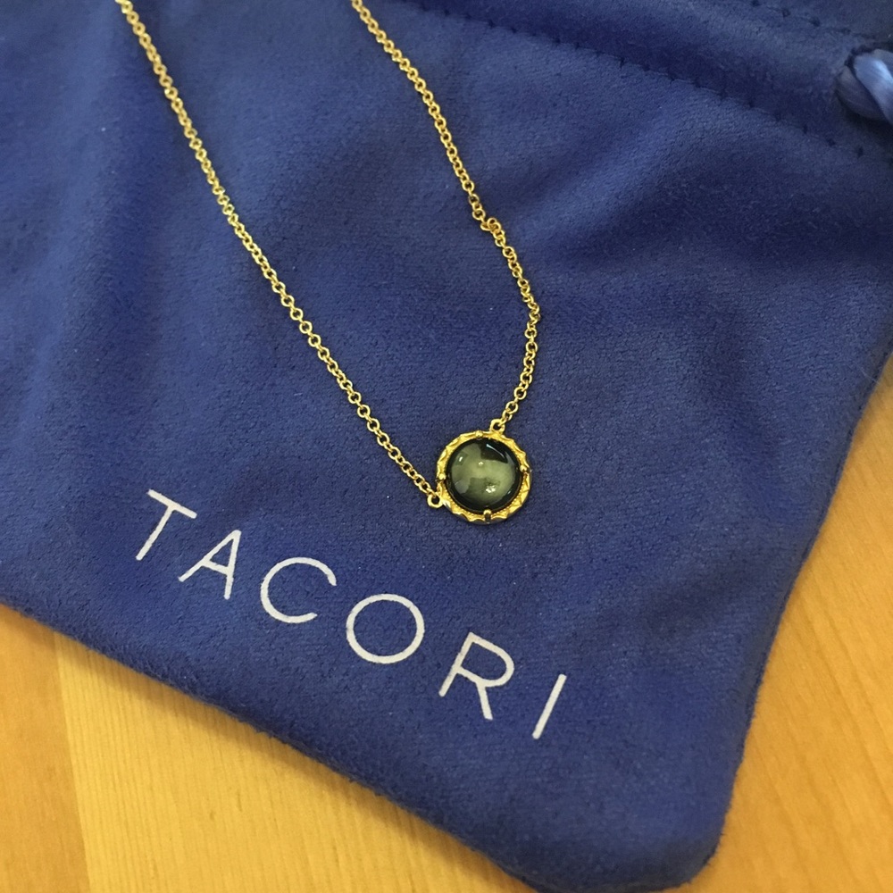 Tacori blue topaz over hematite necklace